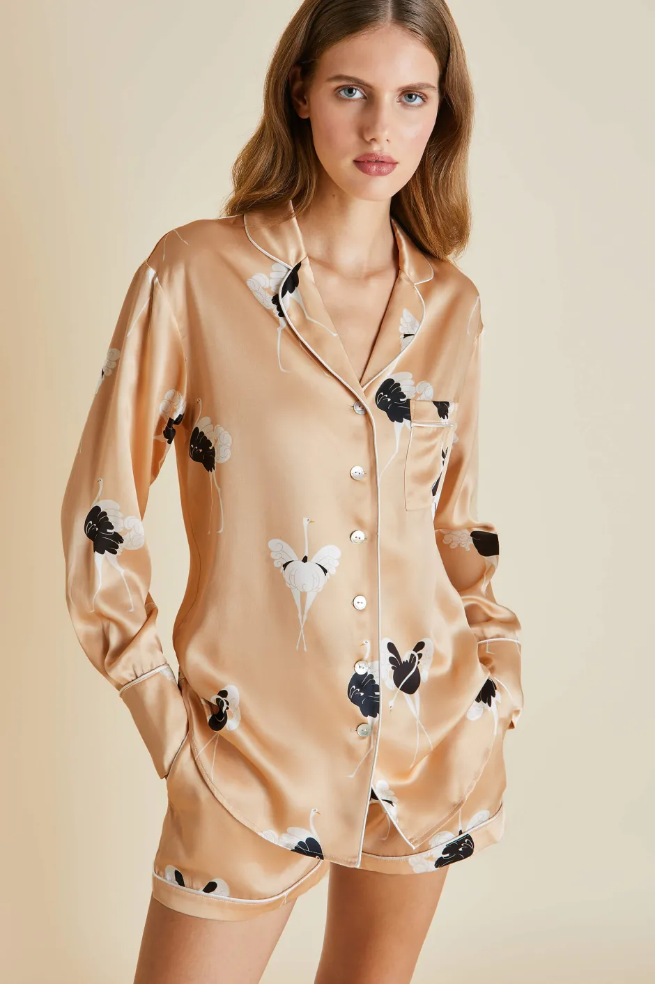 Best Sale Olivia von Halle Alba Capricia Silk Satin Pajama Set