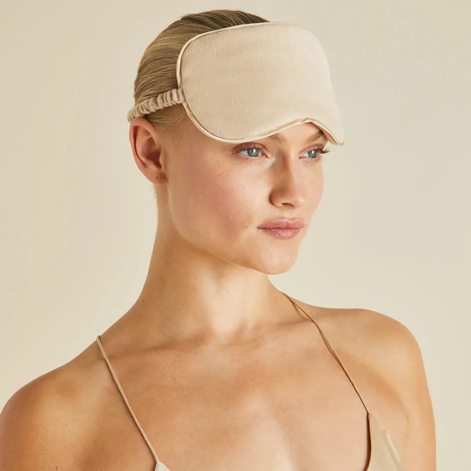 Store Olivia von Halle Audrey Muscat Eye Maskin Cashmere Beige