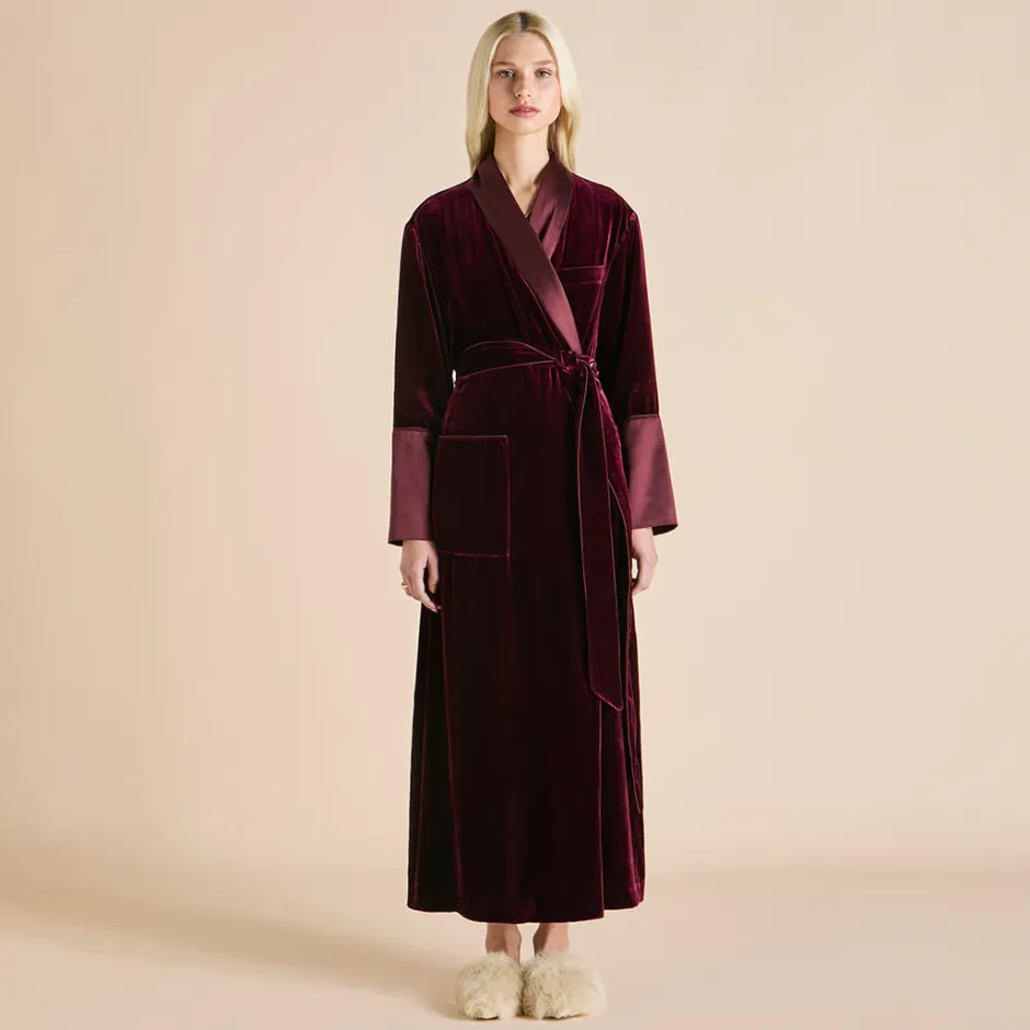 Cheap Olivia von Halle Capability Robein Silk Velvet Burgundy