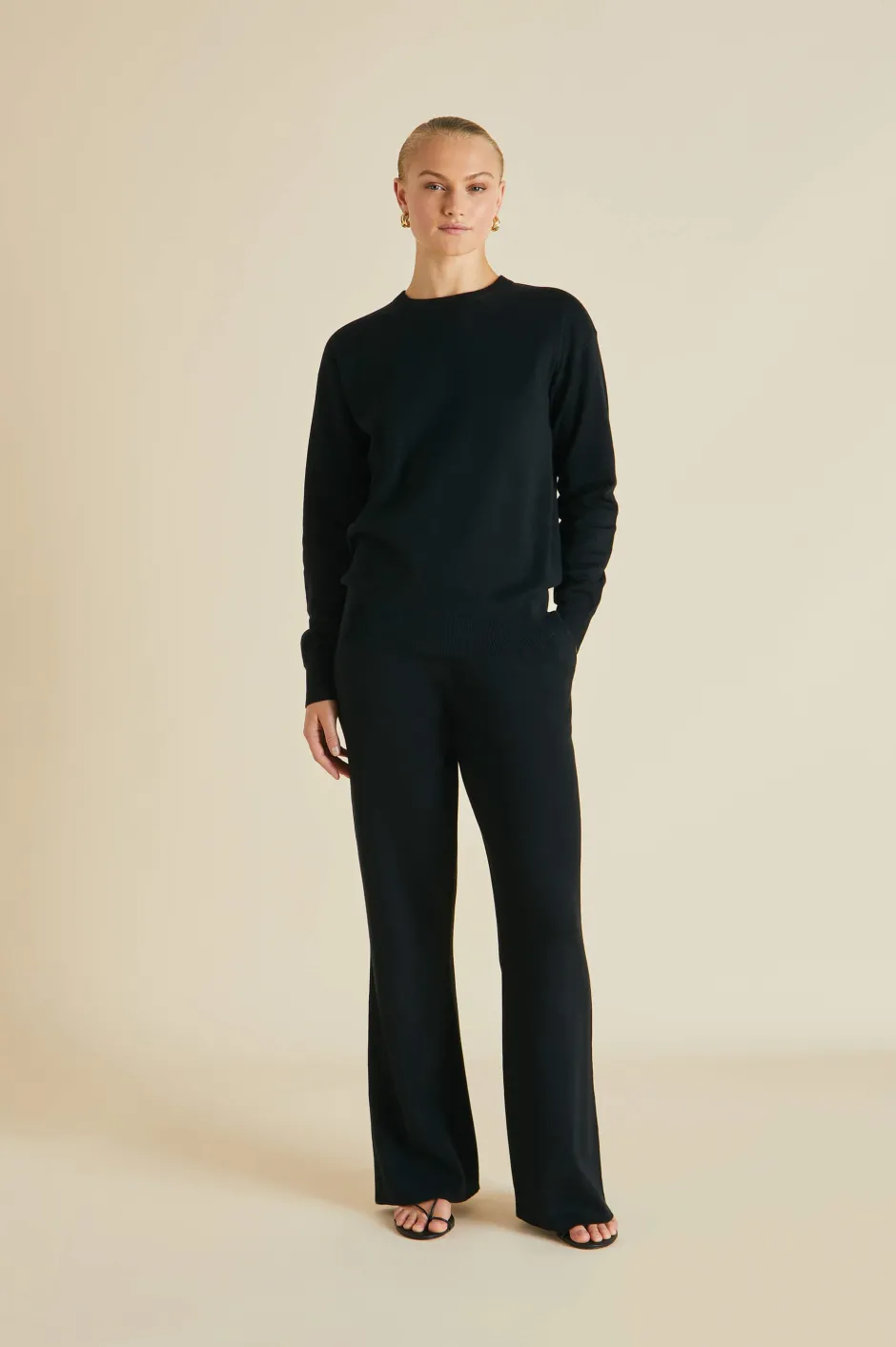 Fashion Olivia von Halle Carmel Berlin Tracksuitin Silk-Cashmere Black