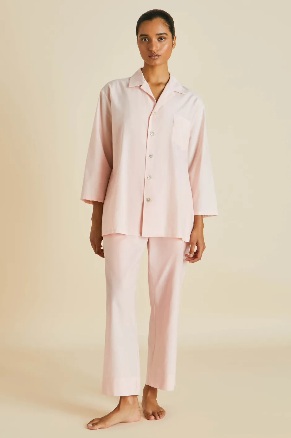 Online Olivia von Halle Casablanca Pink Pajamasin Cotton-Silk