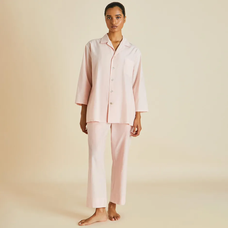 Online Olivia von Halle Casablanca Pink Pajamasin Cotton-Silk