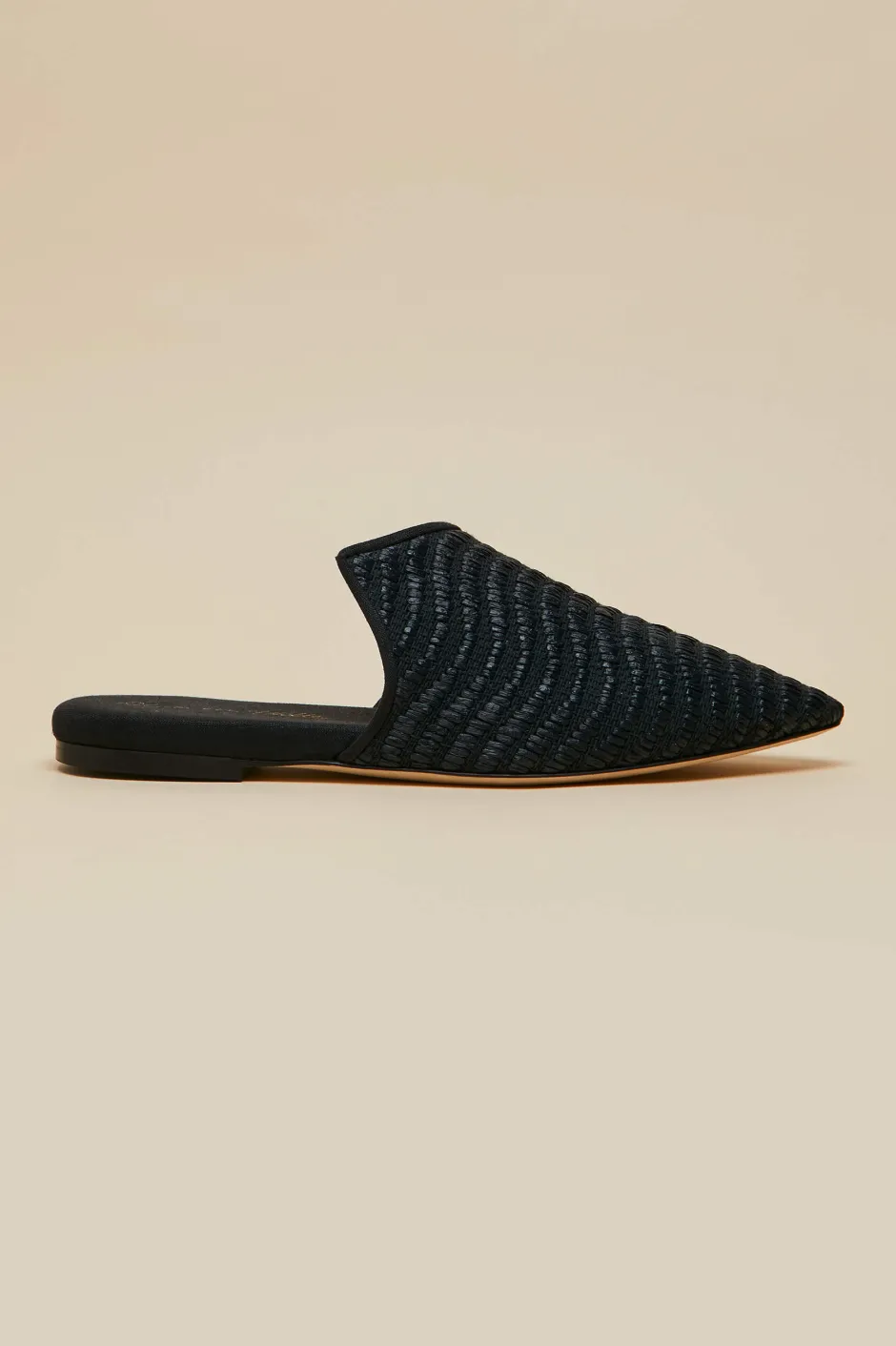 Sale Olivia von Halle Contessa Casati Black Slippersin Raffia