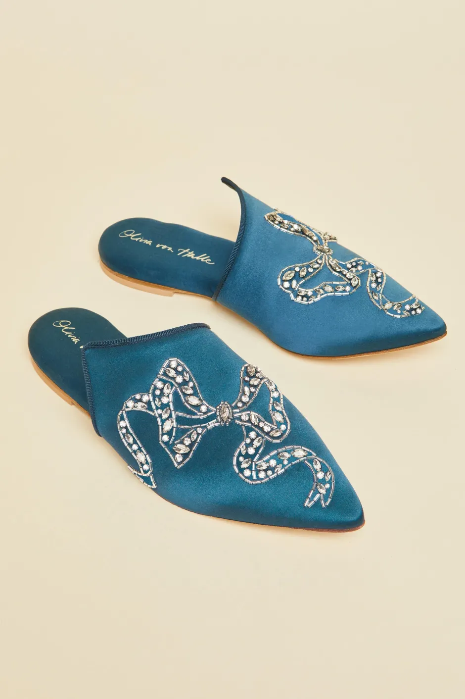 contessa_grace_blue_embellished_slippersin_silk_satin_3.webp Flash Sale Olivia von Halle Contessa Grace Blue Embellished Slippersin Silk Satin
