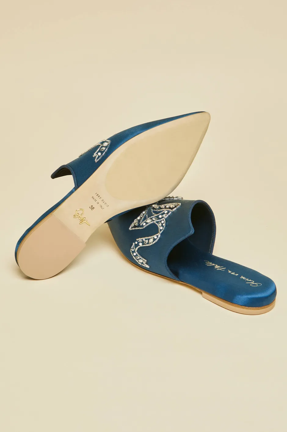 contessa_grace_blue_embellished_slippersin_silk_satin_5.webp Flash Sale Olivia von Halle Contessa Grace Blue Embellished Slippersin Silk Satin