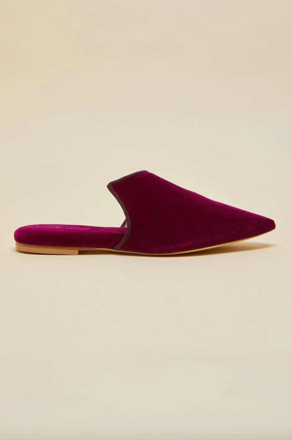 New Olivia von Halle Contessa Pasha Pink Slippersin Velvet