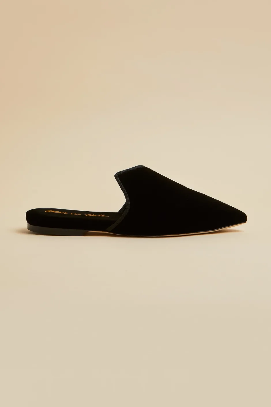 Outlet Olivia von Halle Contessa Verona Black Slippersin Velvet