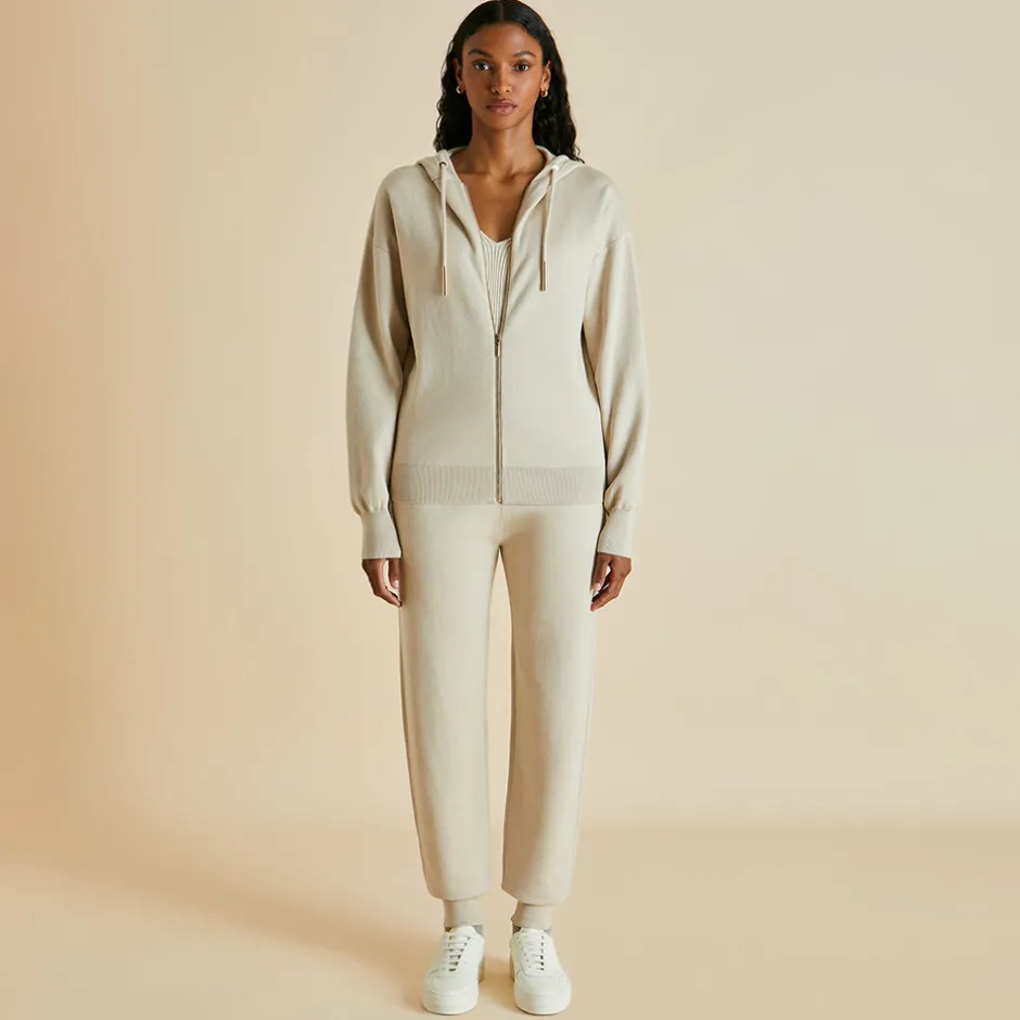 Clearance Olivia von Halle Della Kasbah Tracksuitin Silk-Cashmere Cream