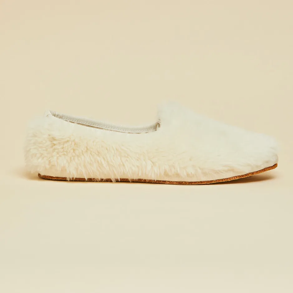 Sale Olivia von Halle Dolly Ivory Slippersin Merino Wool