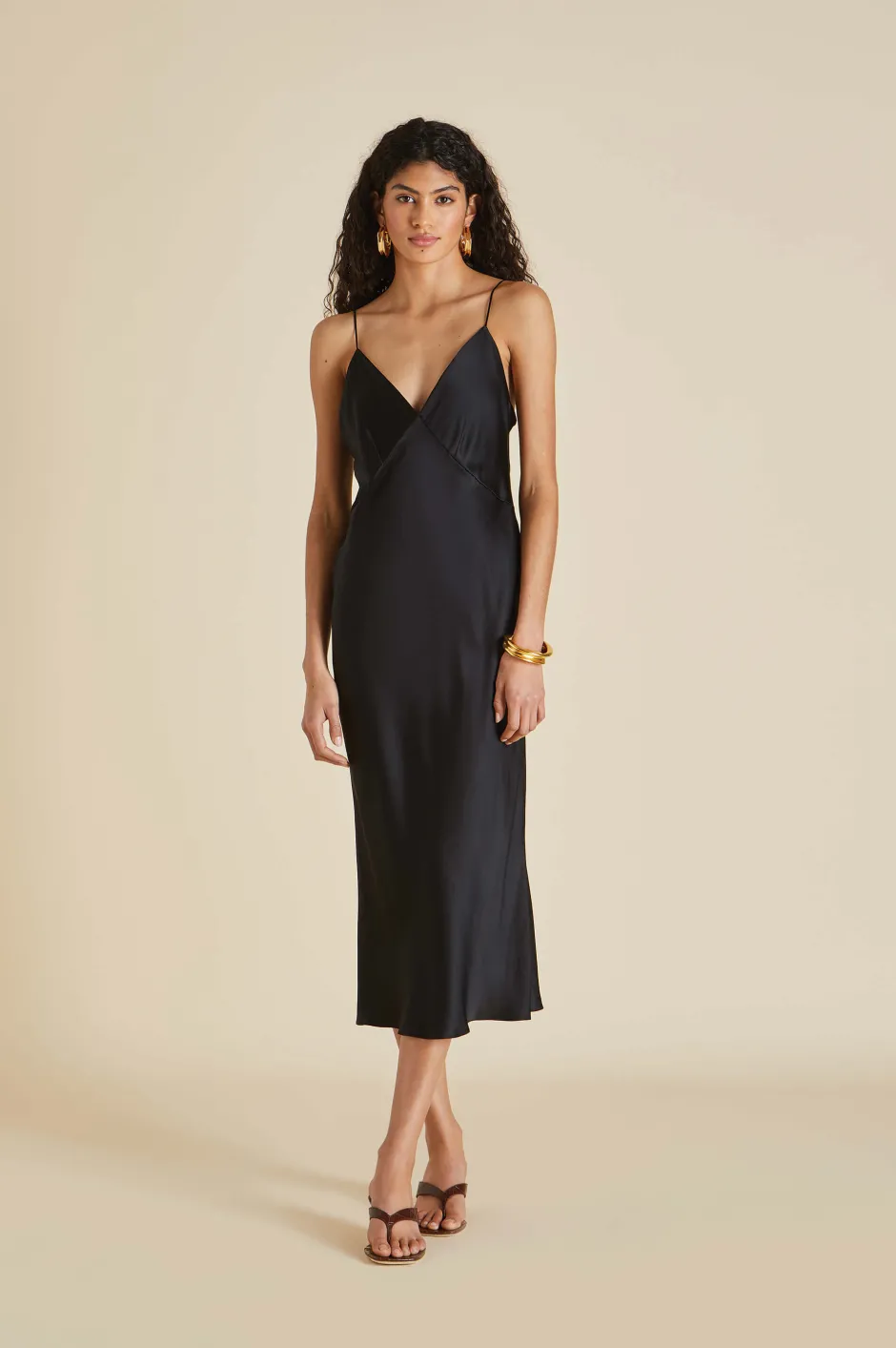 Cheap Olivia von Halle Issa Jet Slip Dressin Silk Satin Black