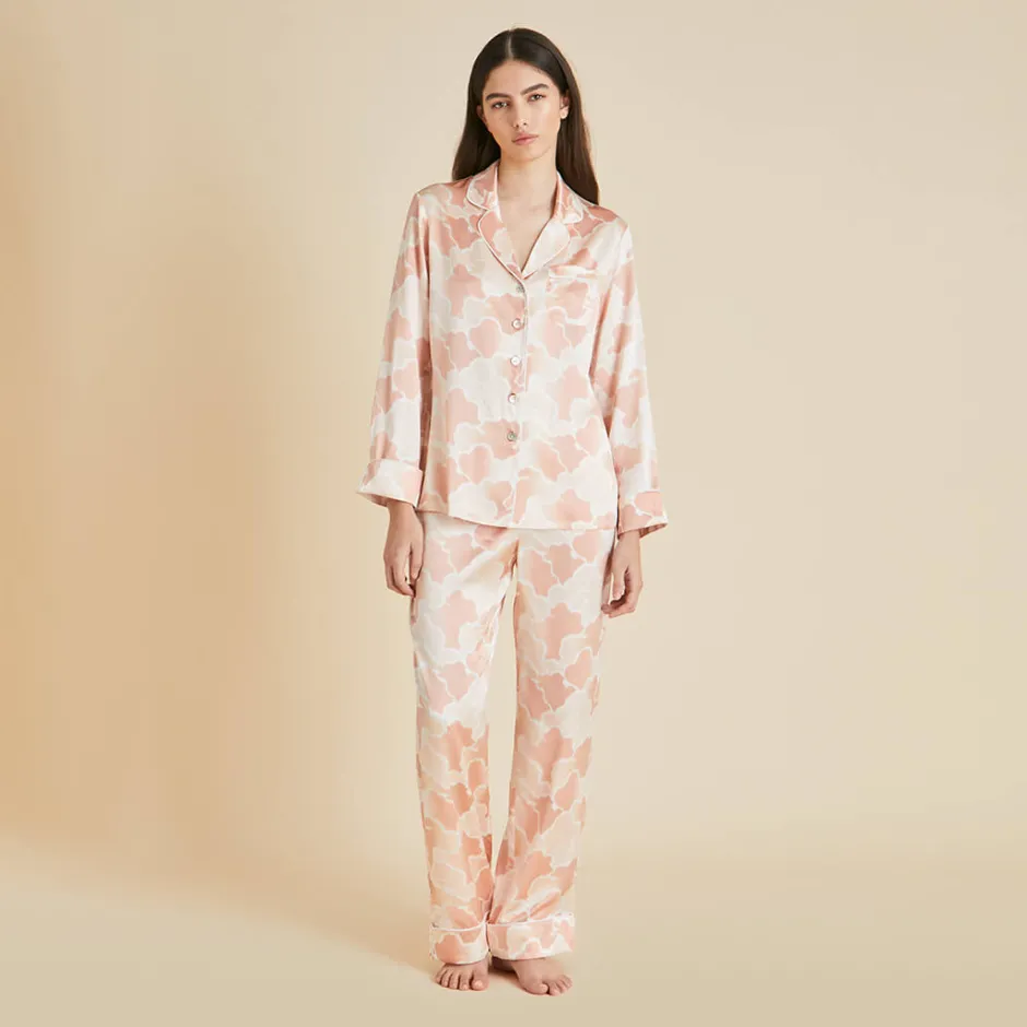 Hot Olivia von Halle Lila Icarus Cloud Pajamasin Silk Satin Peach