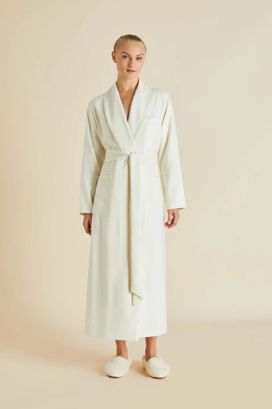 Shop Olivia von Halle Logan Aspen Robein Cashmere Ivory