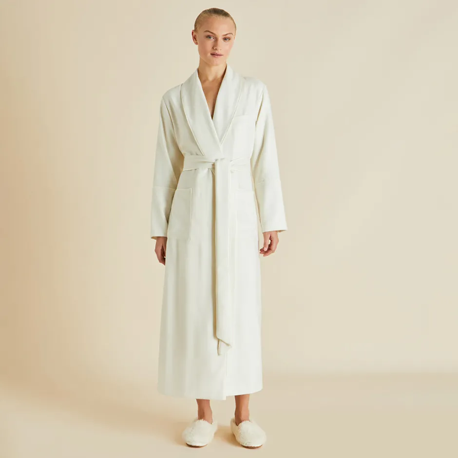 Shop Olivia von Halle Logan Aspen Robein Cashmere Ivory