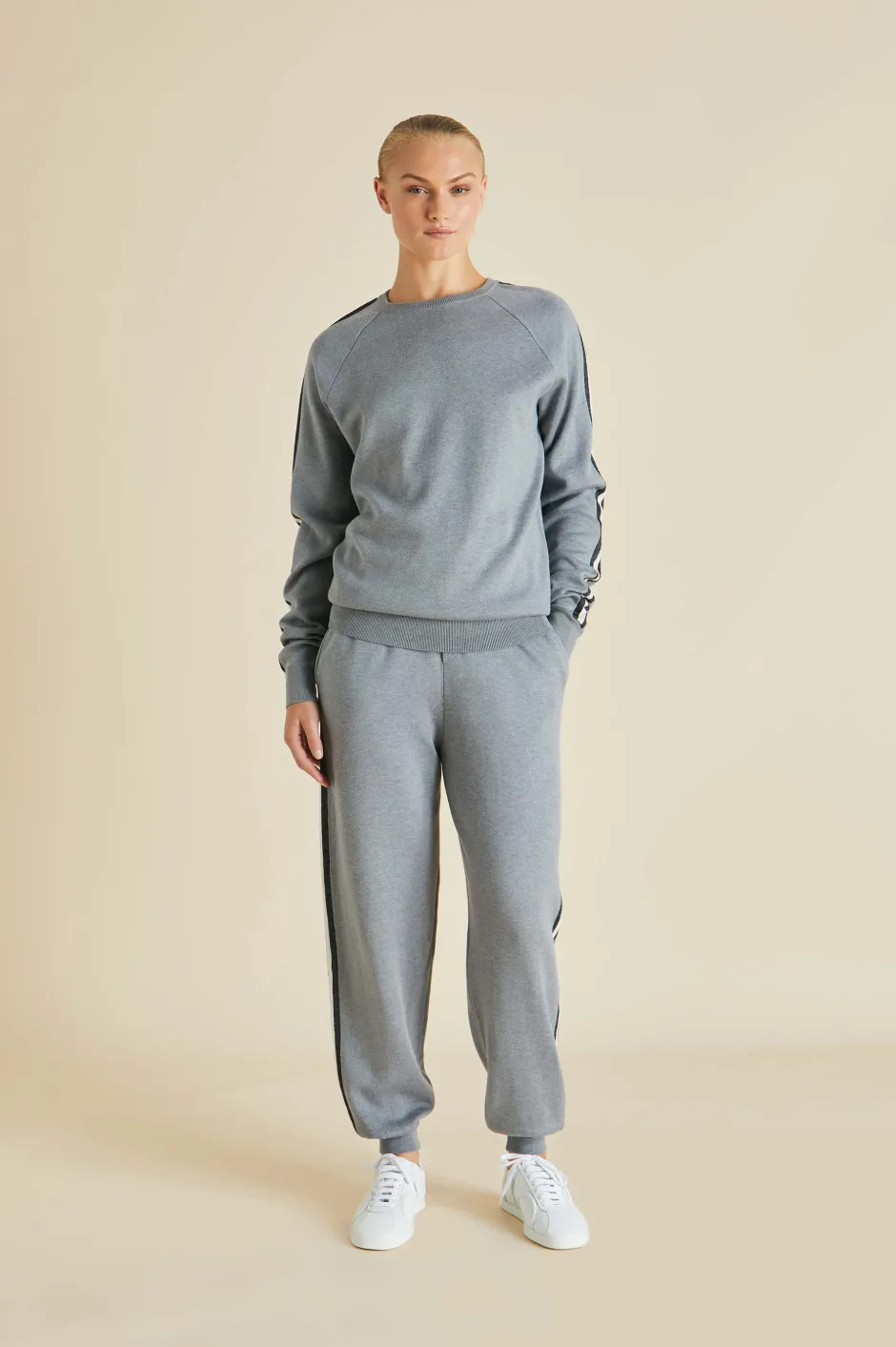 Store Olivia von Halle Missy London Tracksuitin Silk-Cashmere Gray