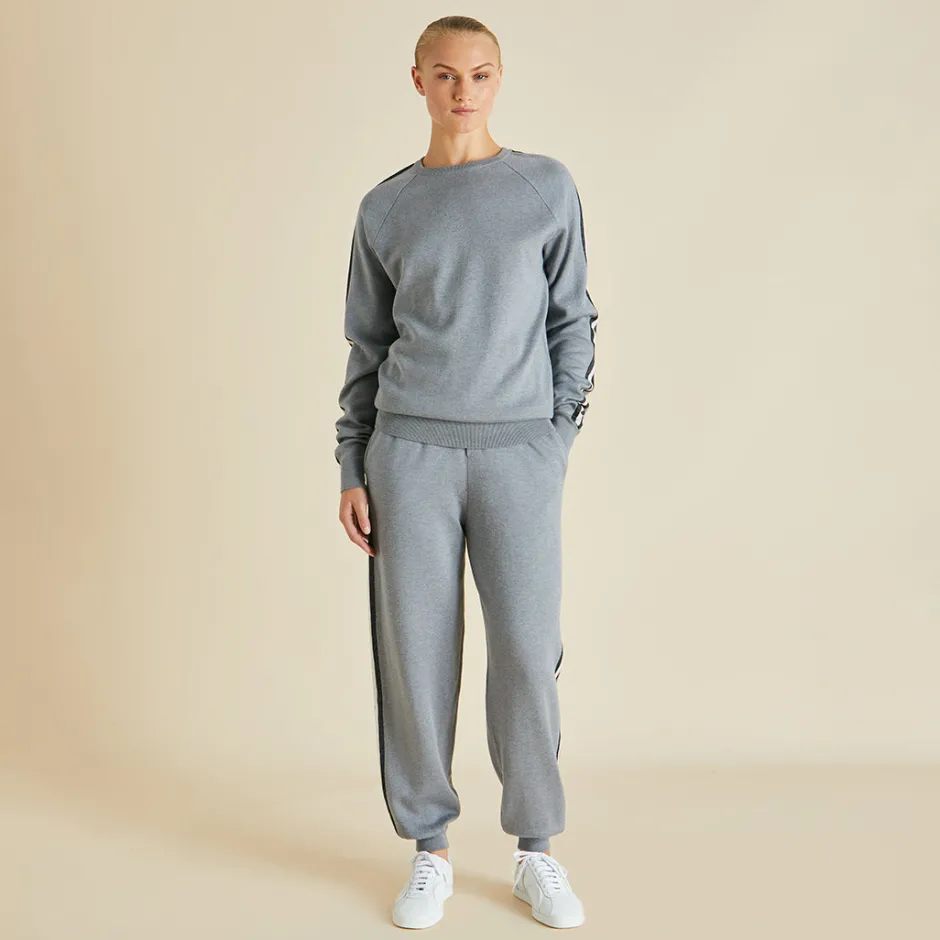 Store Olivia von Halle Missy London Tracksuitin Silk-Cashmere Gray