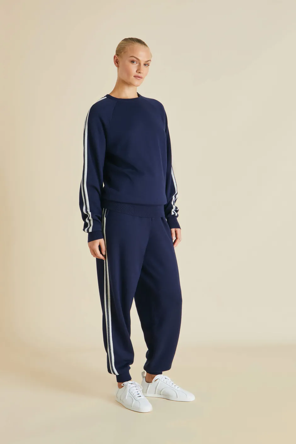 Discount Olivia von Halle Missy Paris Tracksuitin Silk-Cashmere Navy