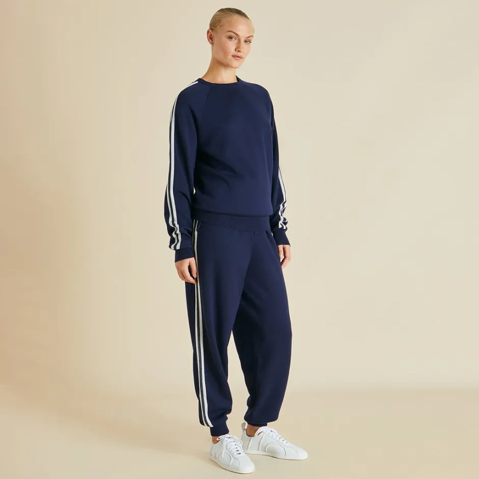 Discount Olivia von Halle Missy Paris Tracksuitin Silk-Cashmere Navy