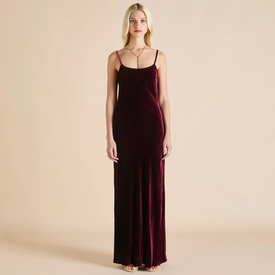 Clearance Olivia von Halle Olympia Dressin Silk Velvet Burgundy