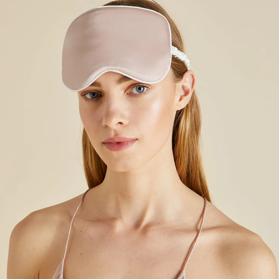 Sale Olivia von Halle Ivory Eye Maskin Silk Satin Oyster