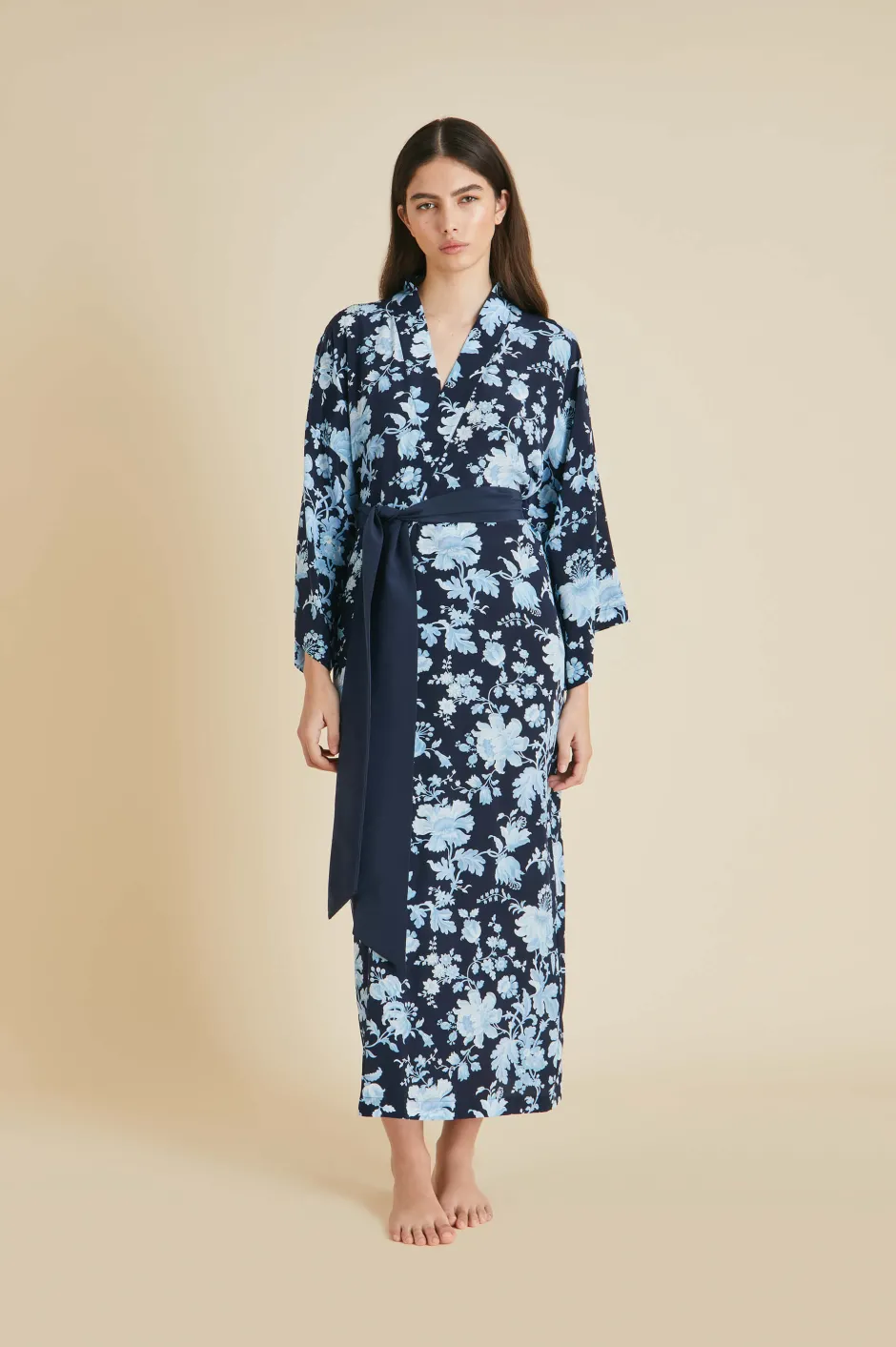 Online Olivia von Halle Queenie Alcides Floral Robein Silk Crêpe de Chine Blue