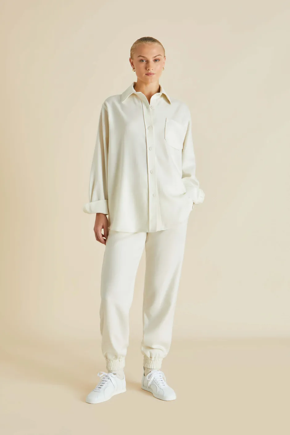 Fashion Olivia von Halle Radziwill Aspen Tracksuitin Cashmere Ivory