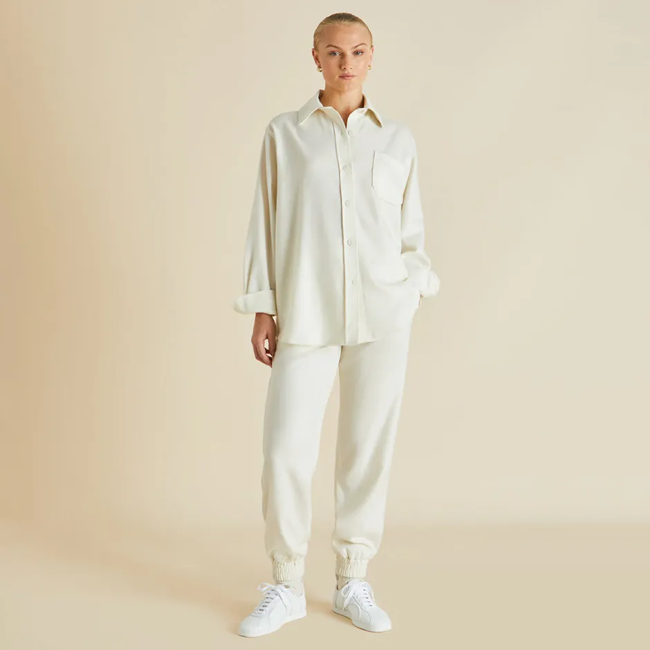 Fashion Olivia von Halle Radziwill Aspen Tracksuitin Cashmere Ivory