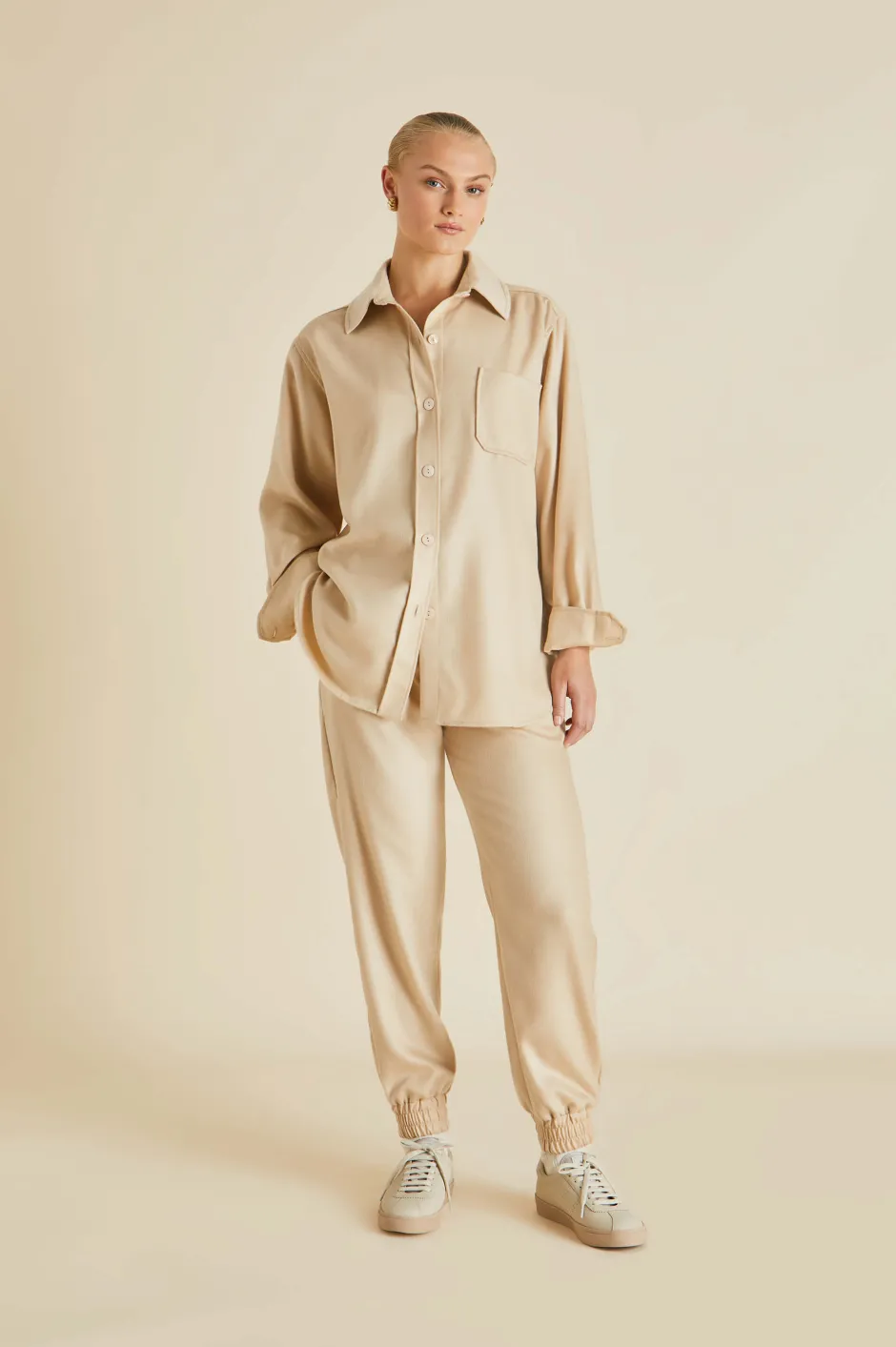 Discount Olivia von Halle Radziwill Muscat Tracksuitin Cashmere Beige