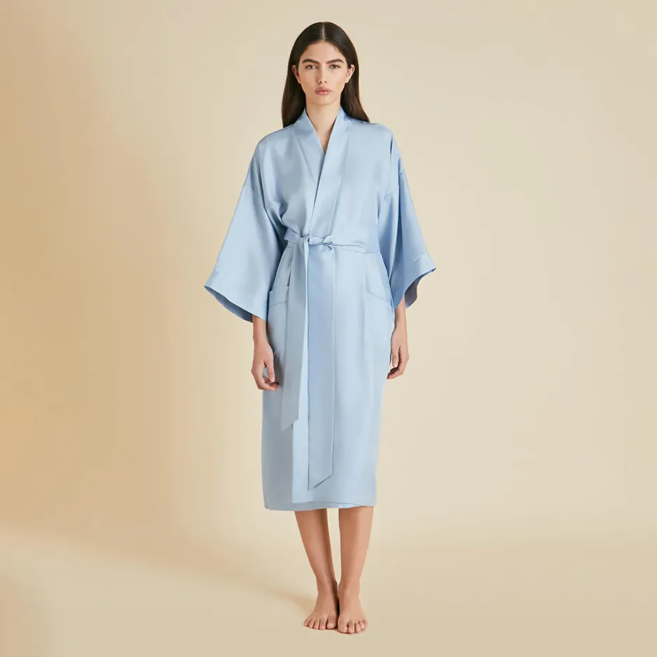 Discount Olivia von Halle Sabine Powder Blue Robein Silk Twill PowderBlue