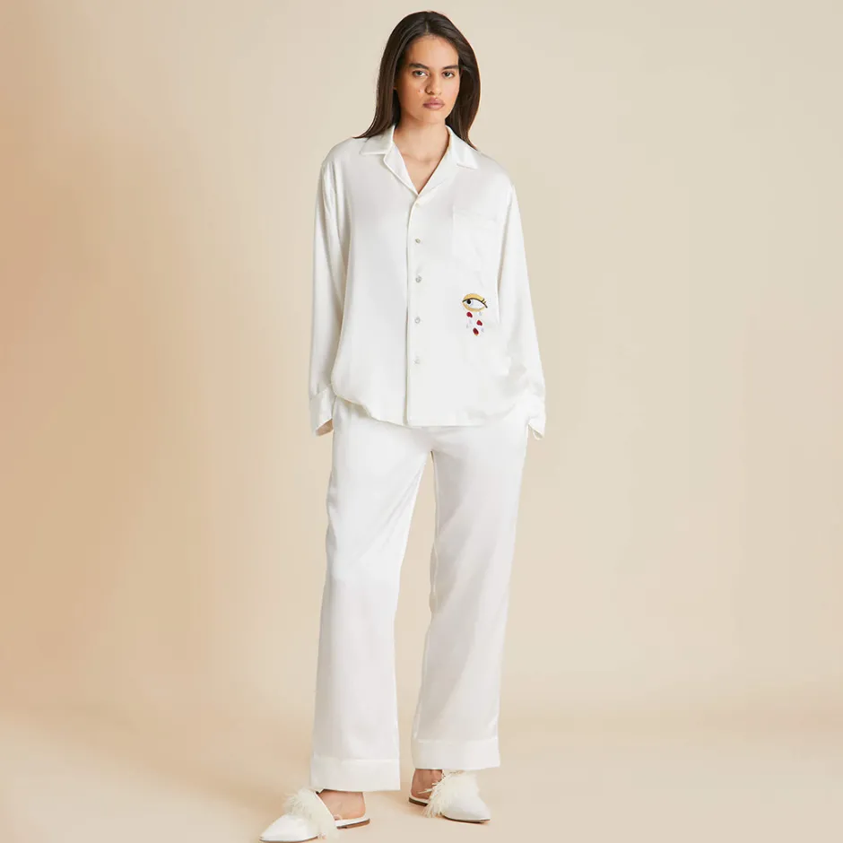 Cheap Olivia von Halle Yves Desire pajamasin Silk Satin Ivory