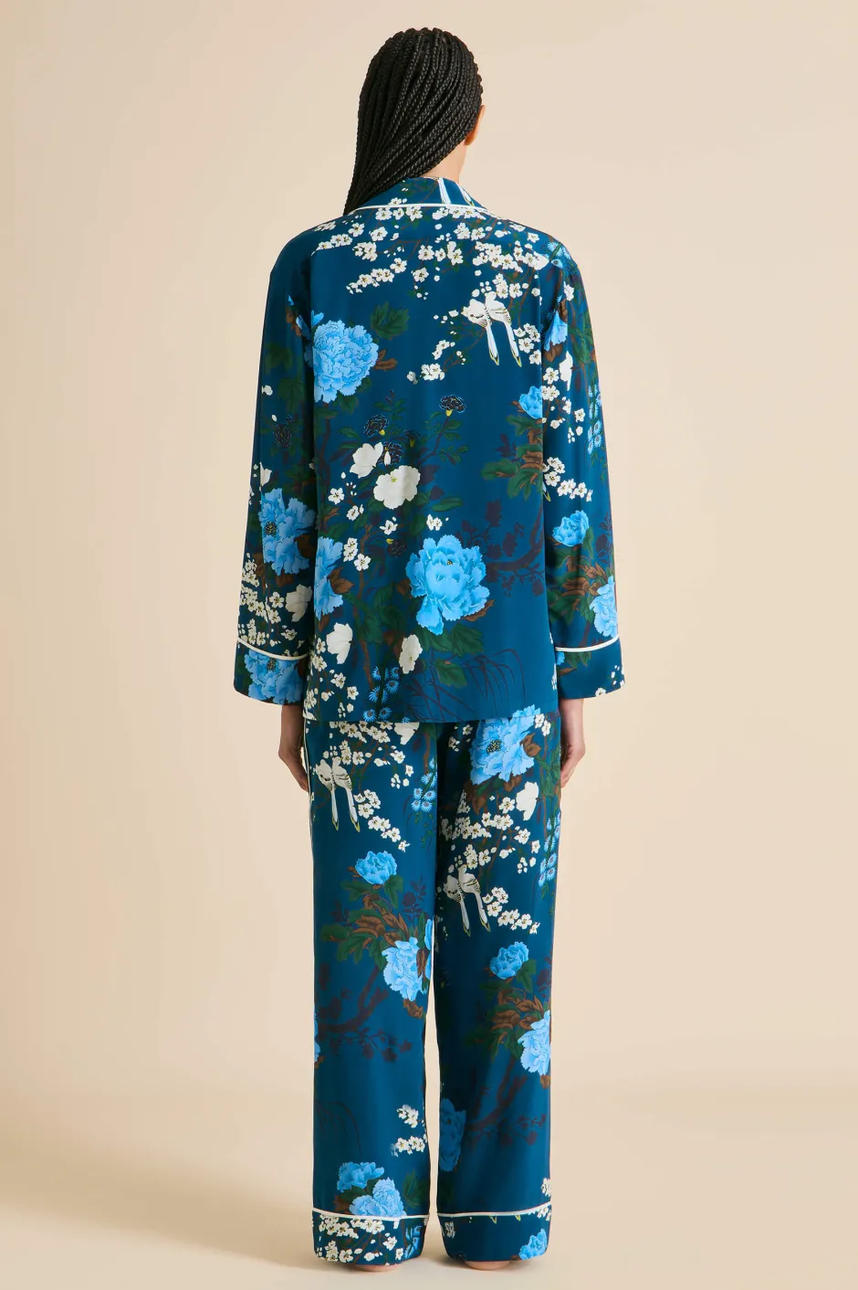yves_tibatant_blue_floral_pajamasin_silk_crpe_de_chine_4.webp Outlet Olivia von Halle Yves Tibatant Floral Pajamasin Silk Crêpe de Chine Blue